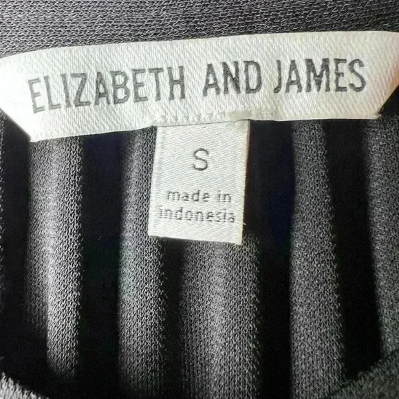 ELIZABETH AND JAMES Kohls Black Oversized Drop Waist Long Sleeve Dress Sz Small - Picture 10 of 12